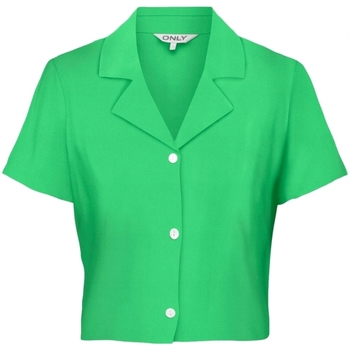 vaatteet Naiset Topit / Puserot Only Shirt Caro Linen - Summer Green Vihreä