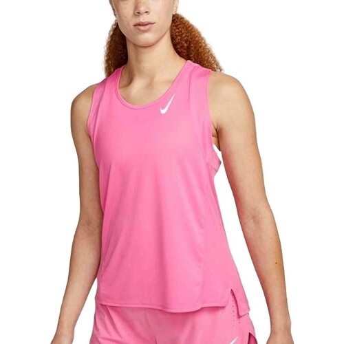 vaatteet Naiset Hihattomat paidat / Hihattomat t-paidat Nike CAMISETA TIRANTES MUJER  DRI-FIT RACE DD5940 Vaaleanpunainen