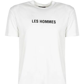 vaatteet Miehet Lyhythihainen t-paita Les Hommes LF224302-0700-1009 | Grafic Print Valkoinen