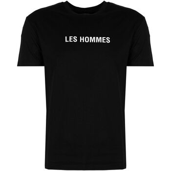 vaatteet Miehet Lyhythihainen t-paita Les Hommes LF224302-0700-9001 | Grafic Print Musta