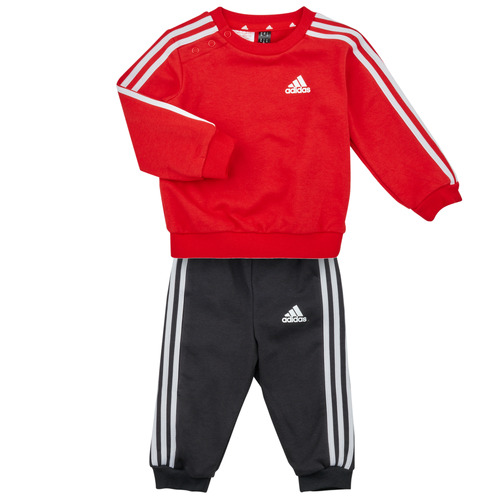 vaatteet Pojat Kokonaisuus Adidas Sportswear 3S JOG Punainen / Valkoinen / Musta