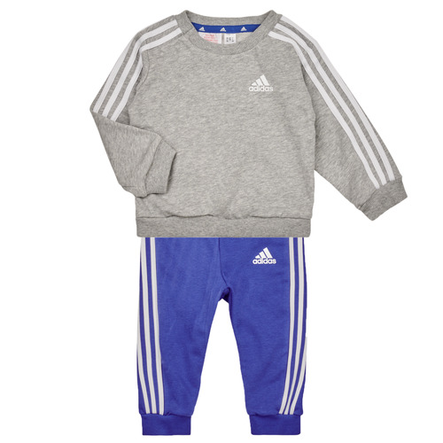 vaatteet Pojat Kokonaisuus Adidas Sportswear 3S JOG Harmaa / Valkoinen / Sininen