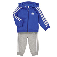 vaatteet Pojat Kokonaisuus Adidas Sportswear 3S FZ FL JOG Sininen / Valkoinen / Harmaa