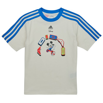 vaatteet Lapset Lyhythihainen t-paita Adidas Sportswear LK DY MM T Valkoinen / Sininen