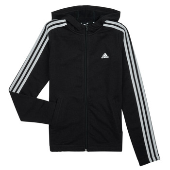 vaatteet Tytöt Svetari Adidas Sportswear 3S FZ HD Musta / Valkoinen