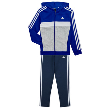 vaatteet Pojat Verryttelypuvut Adidas Sportswear 3S TIB FL TS Sininen / Harmaa