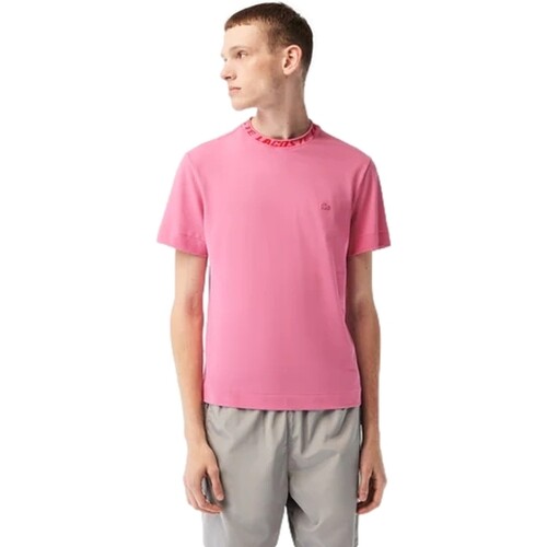 vaatteet Miehet Lyhythihainen t-paita Lacoste  Vaaleanpunainen