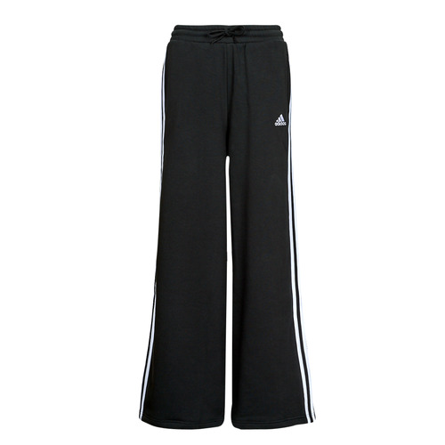 vaatteet Naiset Verryttelyhousut Adidas Sportswear 3S FT WIDE PT Musta / Valkoinen