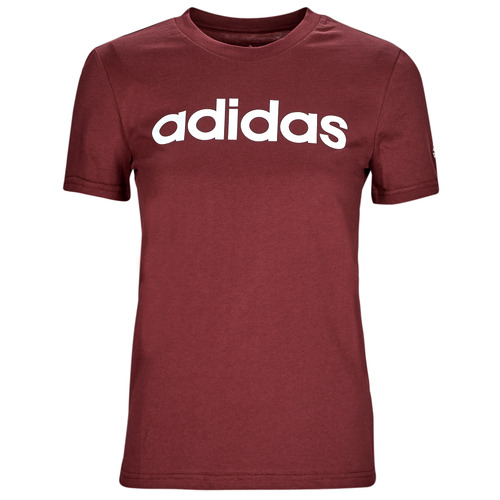 vaatteet Naiset Lyhythihainen t-paita Adidas Sportswear LIN T Ruskea / Valkoinen
