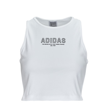 vaatteet Naiset Lyhythihainen t-paita Adidas Sportswear Crop Top WHITE Valkoinen