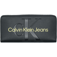 laukut Naiset Lompakot Calvin Klein Jeans Logo Zip Around Wallet Musta