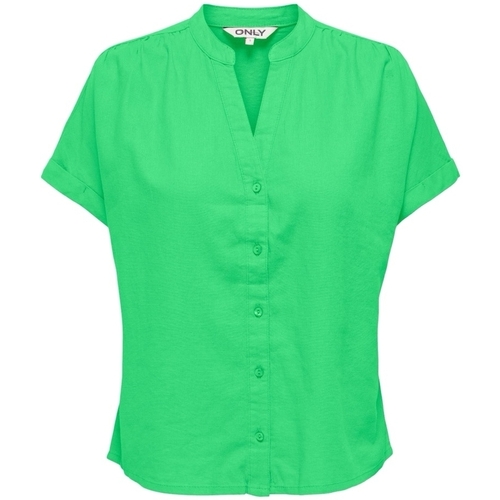 vaatteet Naiset Topit / Puserot Only Nilla-Caro Shirt S/S - Summer Green Vihreä