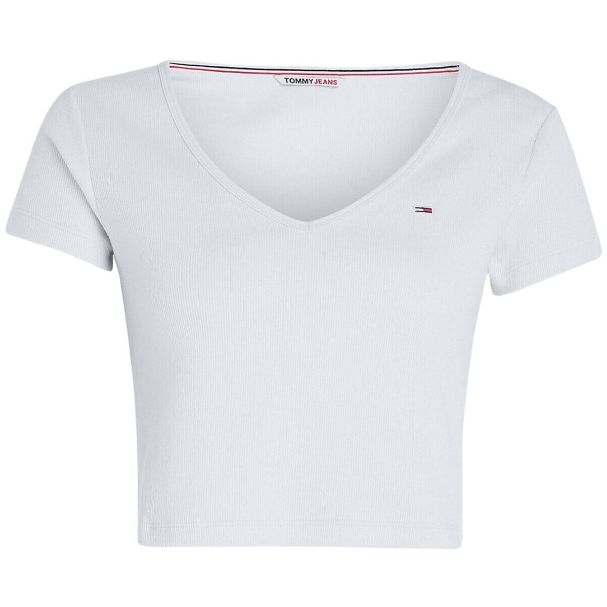 vaatteet Naiset T-paidat & Poolot Tommy Jeans DW0DW14877 Valkoinen