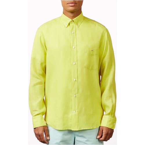 vaatteet Miehet Pitkähihainen paitapusero Eden Park E23CHECL0018 Keltainen