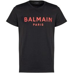 vaatteet Miehet Lyhythihainen t-paita Balmain YH4EF000 BB65 Musta