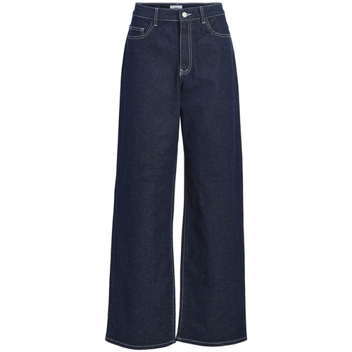 vaatteet Naiset Housut Object Jeans Java - Dark Blue Denim Sininen