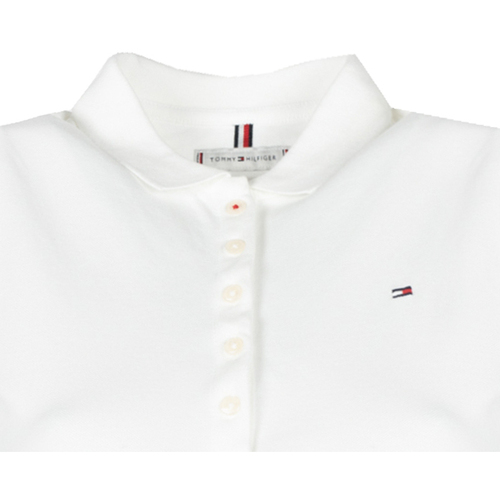 vaatteet Naiset Lyhythihainen poolopaita Tommy Hilfiger WW0WW28007 | Slim Polo Valkoinen