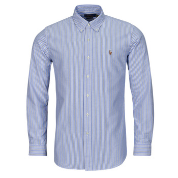 vaatteet Miehet Pitkähihainen paitapusero Polo Ralph Lauren CHEMISE COUPE DROITE EN OXFORD Sininen / Valkoinen / Sininen / Valkoinen  / Monivärinen