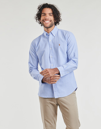 vaatteet Miehet Pitkähihainen paitapusero Polo Ralph Lauren CHEMISE COUPE DROITE EN OXFORD Sininen / Valkoinen / Sininen / Valkoinen  / Monivärinen