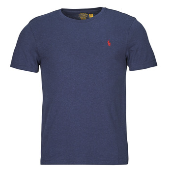vaatteet Miehet Lyhythihainen t-paita Polo Ralph Lauren T-SHIRT AJUSTE EN COTON Laivastonsininen / Sininen