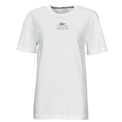vaatteet Naiset Lyhythihainen t-paita Lacoste TH1147 Valkoinen