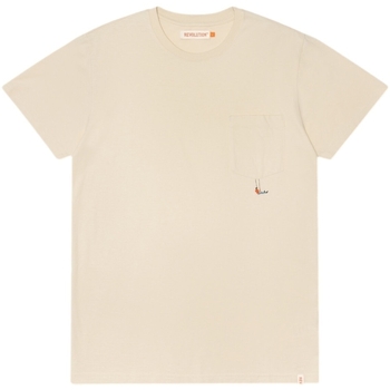 vaatteet Miehet T-paidat & Poolot Revolution Regular T-Shirt 1330 SWI - Off White Valkoinen