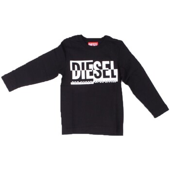 vaatteet Pojat T-paidat pitkillä hihoilla Diesel J01535 Musta