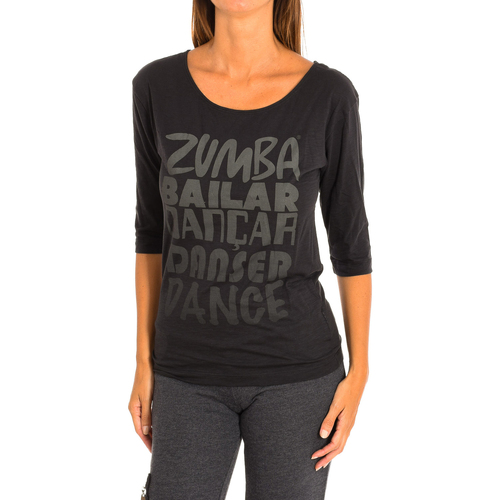 vaatteet Naiset T-paidat pitkillä hihoilla Zumba Z1T00684-NEGRO Harmaa