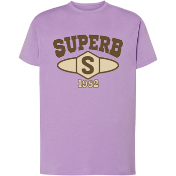 vaatteet Miehet Lyhythihainen t-paita Superb 1982 SPRBCA-2201-LILAC Violetti