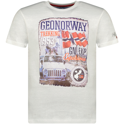 vaatteet Miehet Lyhythihainen t-paita Geo Norway SW1959HGNO-WHITE Valkoinen