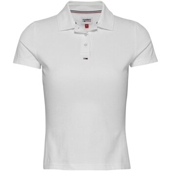 vaatteet Naiset T-paidat & Poolot Tommy Jeans DW0DW15847 Valkoinen
