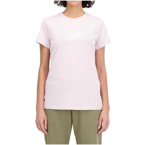 vaatteet Naiset Lyhythihainen t-paita New Balance  Violetti