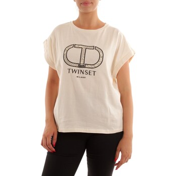 vaatteet Naiset Lyhythihainen t-paita Twin Set 232TP219A Valkoinen