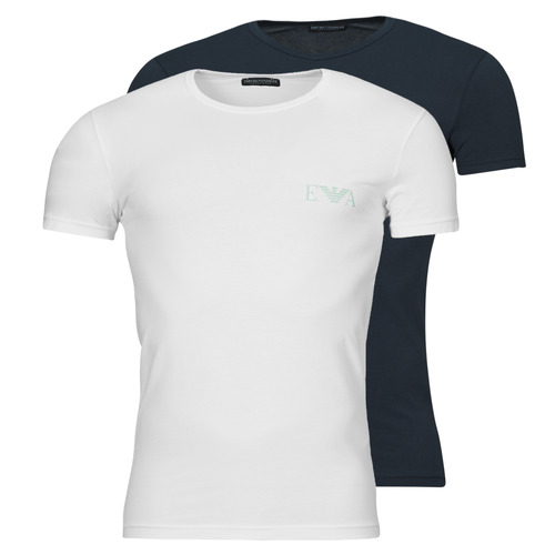 vaatteet Miehet Lyhythihainen t-paita Emporio Armani BOLD MONOGRAM X2 Valkoinen / Laivastonsininen