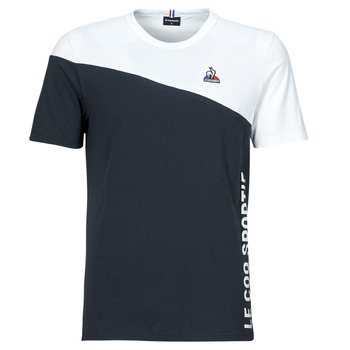 vaatteet Miehet Lyhythihainen t-paita Le Coq Sportif BAT TEE SS N°2 M Valkoinen / Laivastonsininen