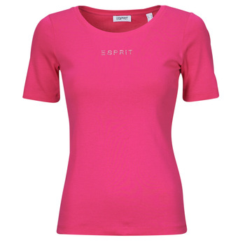 vaatteet Naiset Lyhythihainen t-paita Esprit TSHIRT SL Vaaleanpunainen