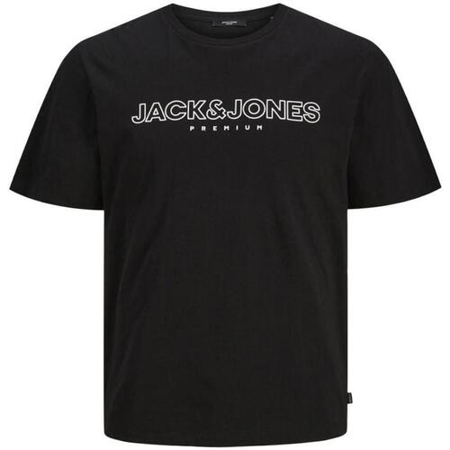 vaatteet Miehet Lyhythihainen t-paita Jack & Jones  Musta
