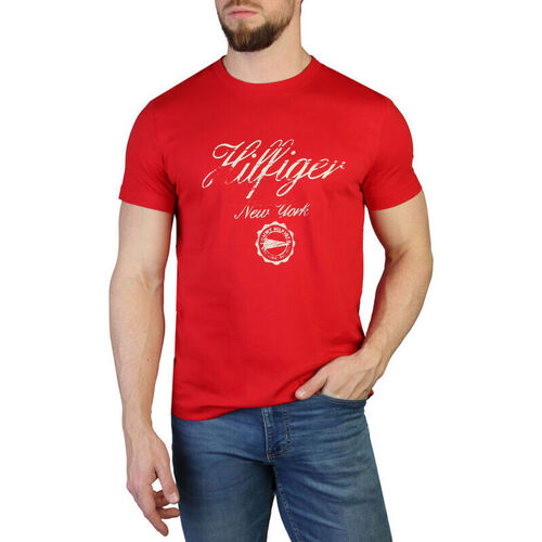 vaatteet Miehet Lyhythihainen t-paita Tommy Hilfiger - mw0mw30040 Punainen