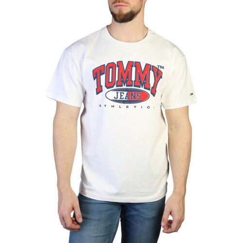 vaatteet Miehet Lyhythihainen t-paita Tommy Hilfiger dm0dm16407 ybr white Valkoinen