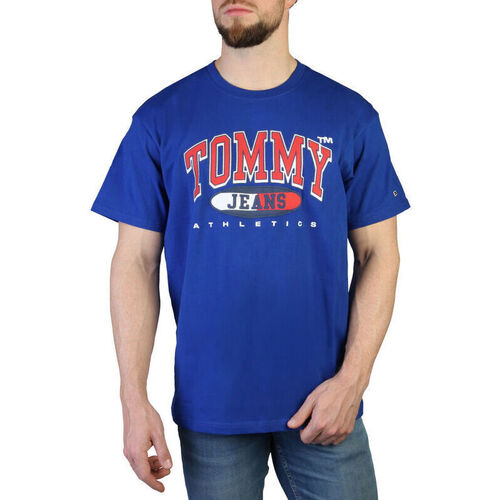 vaatteet Miehet Lyhythihainen t-paita Tommy Hilfiger - dm0dm16407 Sininen
