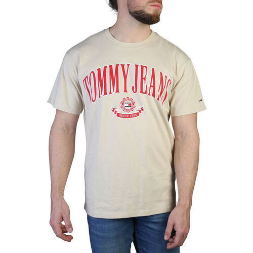 vaatteet Miehet Lyhythihainen t-paita Tommy Hilfiger - dm0dm16400 Ruskea