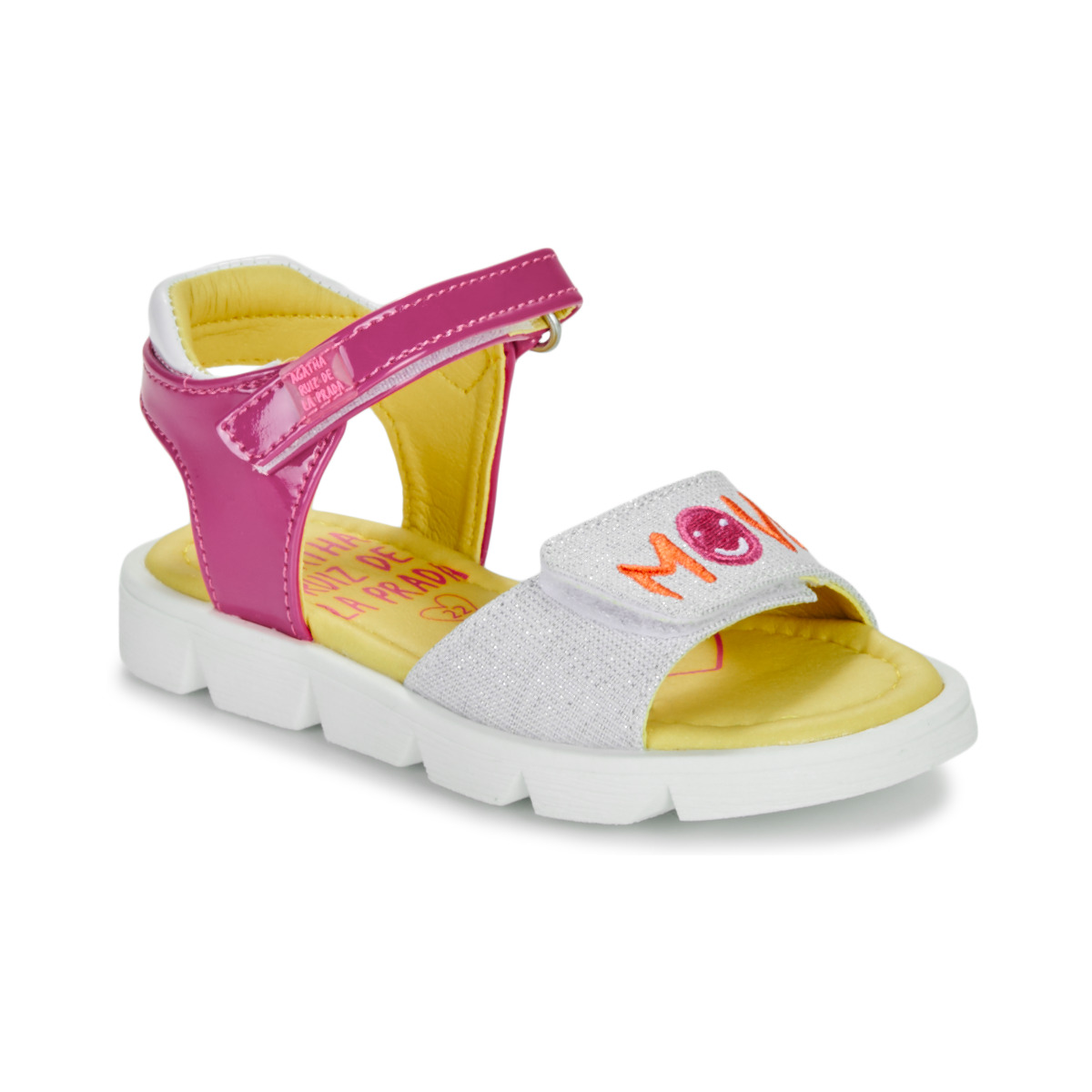 kengät Tytöt Sandaalit ja avokkaat Agatha Ruiz de la Prada SANDALIA MOVIE Vaaleanpunainen / Hopea