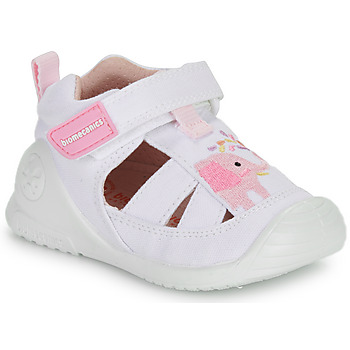 kengät Tytöt Sandaalit ja avokkaat Biomecanics SANDALIA ELEFANTE Valkoinen / Vaaleanpunainen