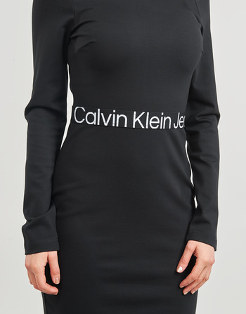 Calvin Klein Jeans LOGO ELASTIC MILANO LS DRESS Musta