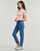 vaatteet Naiset Lyhythihainen t-paita Calvin Klein Jeans WOVEN LABEL RIB V-NECK TEE Beige