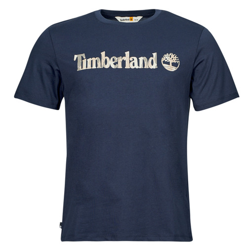 vaatteet Miehet Lyhythihainen t-paita Timberland Camo Linear Logo Short Sleeve Tee Laivastonsininen
