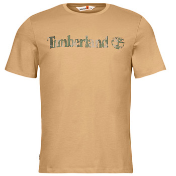 vaatteet Miehet Lyhythihainen t-paita Timberland Camo Linear Logo Short Sleeve Tee Beige