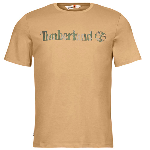vaatteet Miehet Lyhythihainen t-paita Timberland Camo Linear Logo Short Sleeve Tee Beige