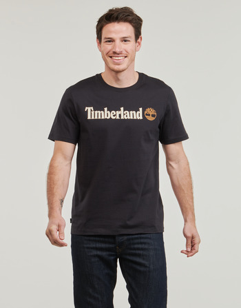 Timberland Linear Logo Short Sleeve Tee Musta