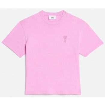 vaatteet Miehet T-paidat & Poolot Ami Paris T SHIRT UTS004.726 Vaaleanpunainen